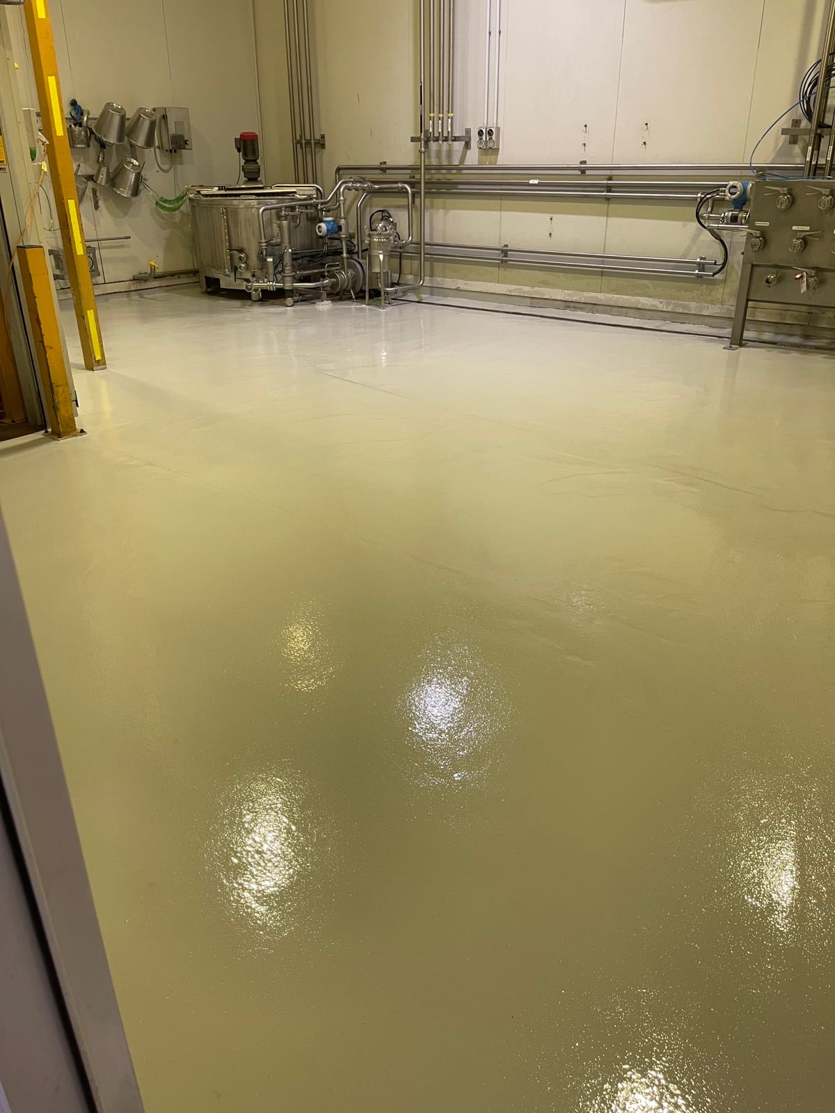 Coated corridor floor