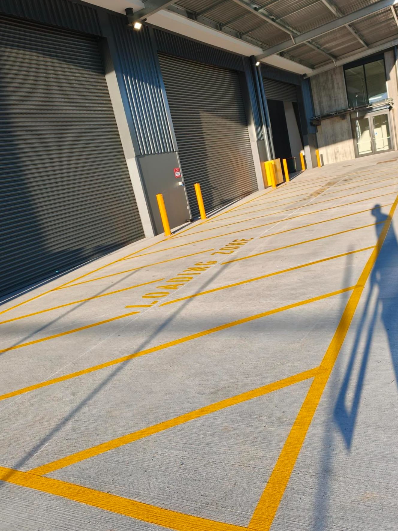 Loading zone marked out on a commercial site