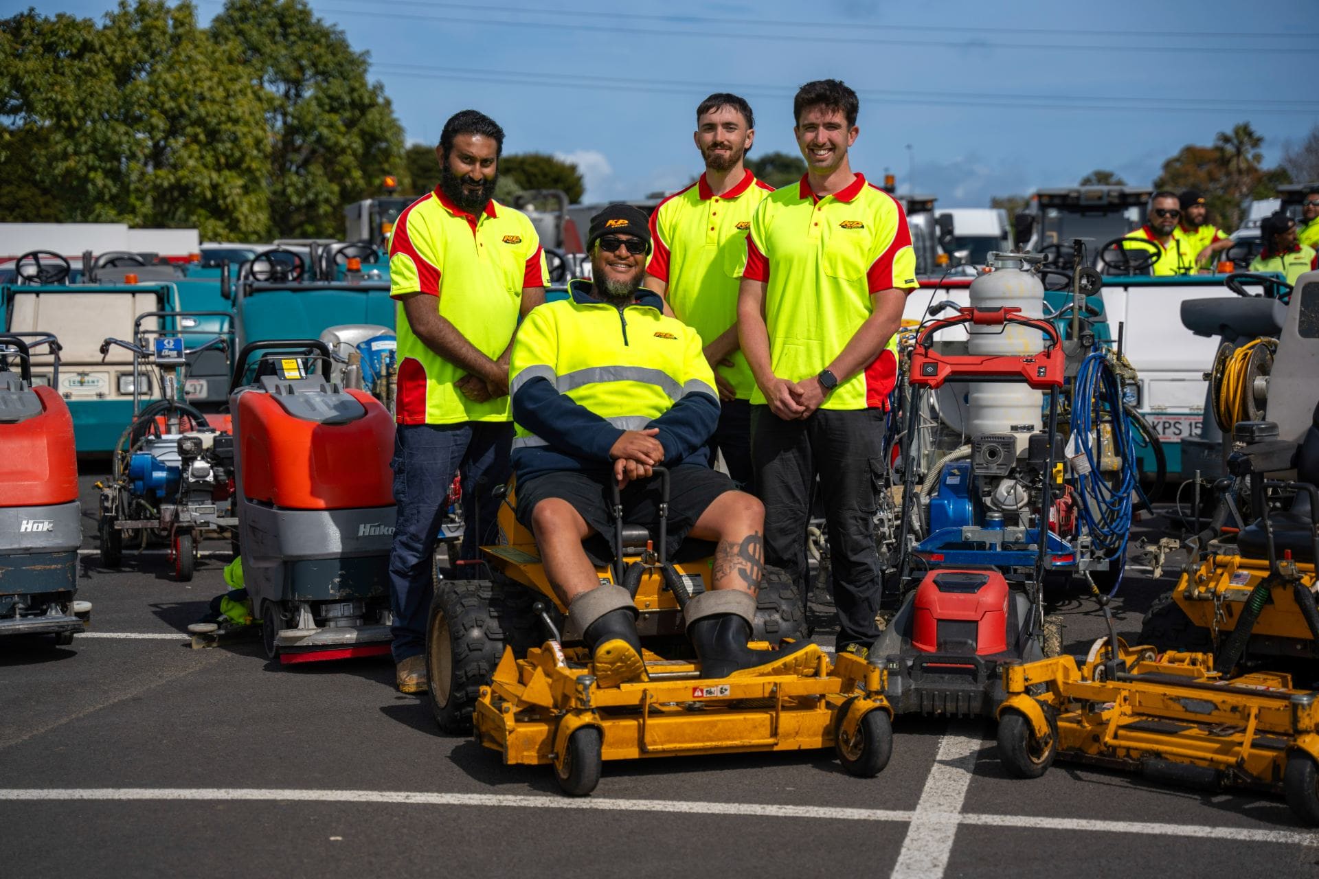 KP Group operators with the cleaning and line-marking fleet